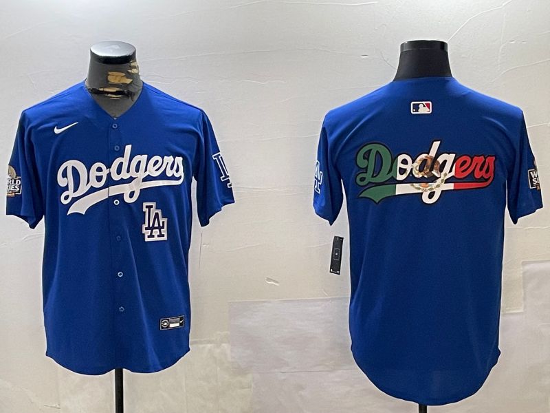 Men Los Angeles Dodgers Blank Blue Game 2024 Nike MLB Jersey style 12163